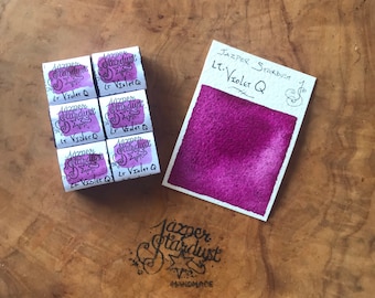 New* Lt VIOLET Q(quindo) Artisanal Handmade Watercolor Half Pan