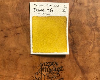 New* TRANSLUCENT YELLOW GREEN Artisanal Handmade Watercolor Half Pan