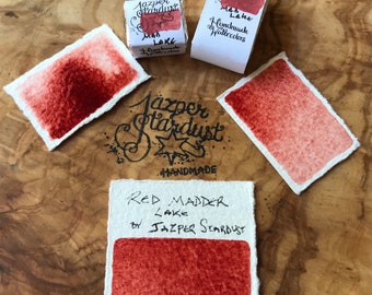 New* GENUINE RED Madder Lake Artisanal Handmade Watercolor Half Pan