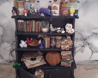 Miniature Witches Cabinet  1:12 Scale Handcrafted Dolls House Diorama