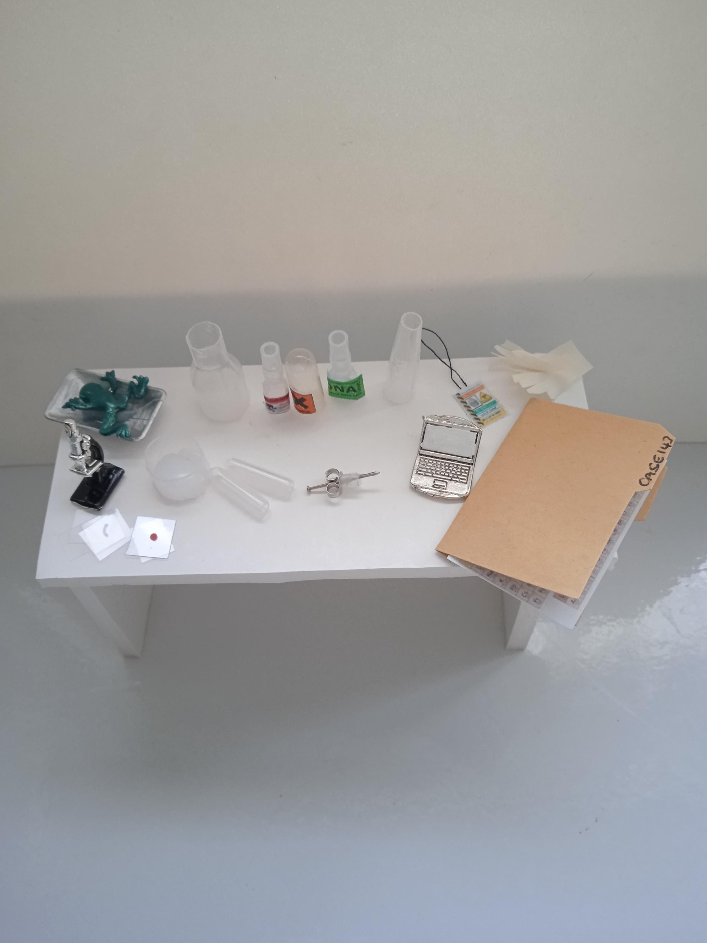 Dolls House Crime Lab Kit Frog Laboratory 12th Scale Miniatures