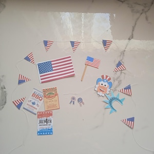 Dolls House Miniatures 4th July Kit Dolls House Miniatures 12th Scale 4th July kit Party Handmade independence day 1:12th Scale 1/12th Scale