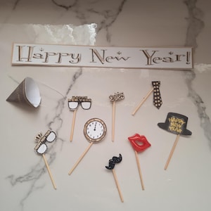New Year Party Props Photo Props Dolls House Miniatures 12th Scale New years 1:12 Scale 1/12 Scale Happy New Year Banner