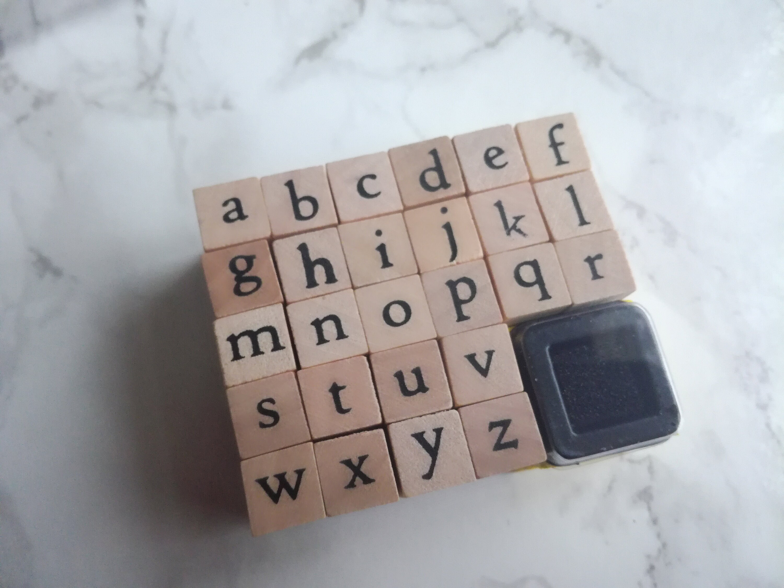 A z Rubber Stamp Set Alphabet 26 Letters with Black ink pad Etsy