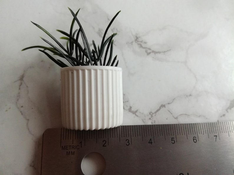 Plant Fridge Magnet Potted Plant Upcycle Handmade White and Green Plant