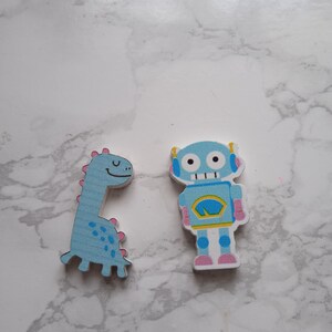 Dolls House Miniatures Wooden Ornament Decoration Toy Room Robot Dinosaur