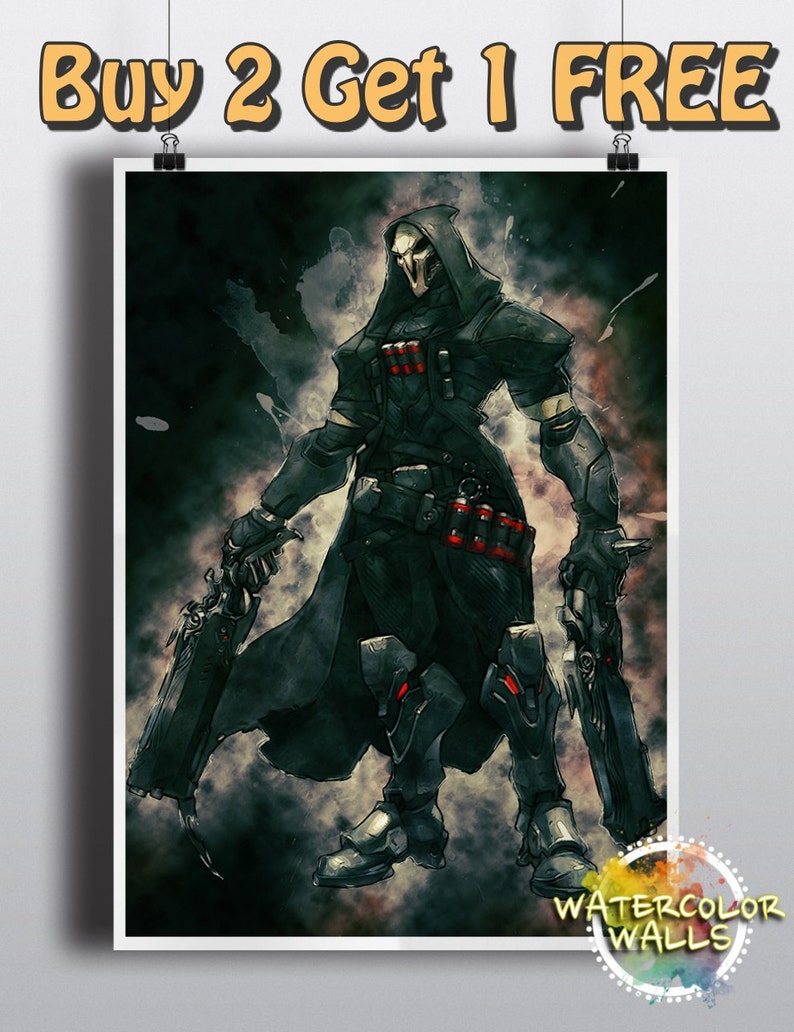 A4 A3 A2 A1 A0| Overwatch Reaper Game Poster Print T523