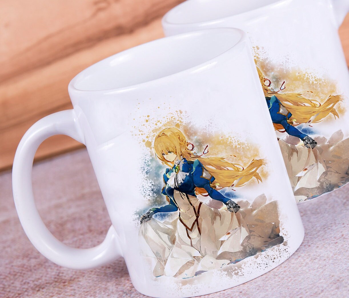 Anime Mug Violet Evergarden Anime Tea Cup Watercolor Mug Etsy