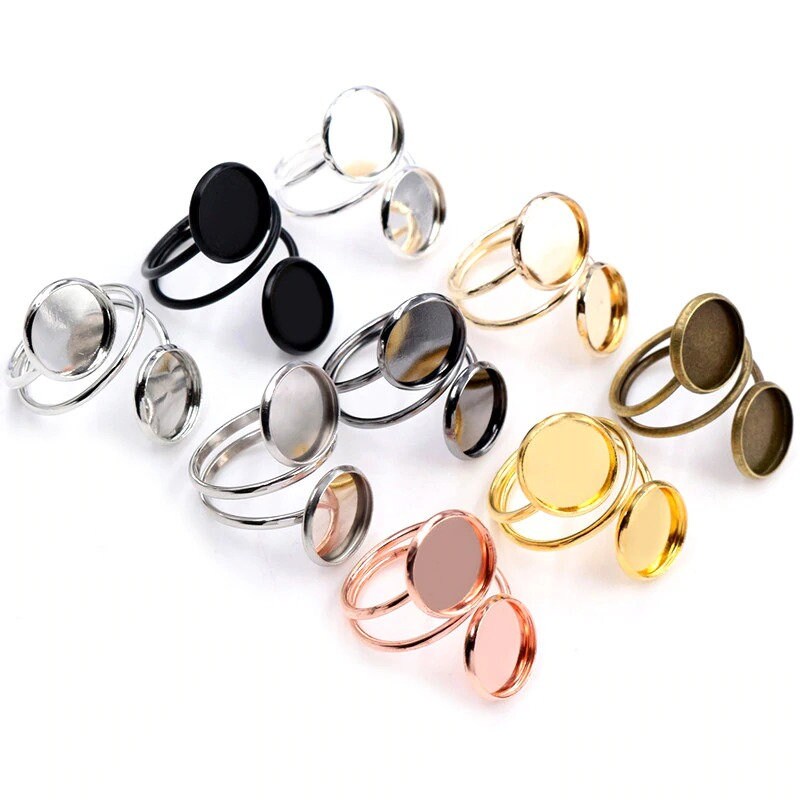12mm Metal Ring Blanks for Jewelry Making Adjustable Aluminum Cuff Rings  Engraving Bracelet Burr Free