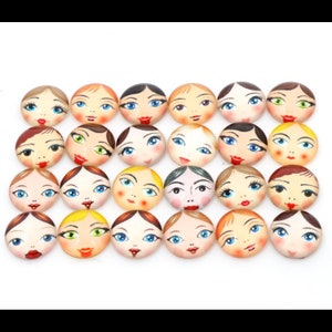 Doll Face Glass Cabochons | 12mm or 20mm