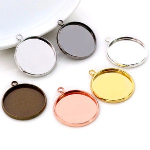 20mm Plated Pendant Blanks | Choice of 6 Finishes | Pack of 10