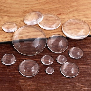 Round Clear Glass Cabochons | Choice of 17 Sizes