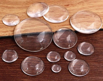 Round Clear Glass Cabochons | Choice of 17 Sizes