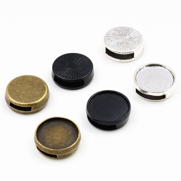 Perles plaquées pour cuir 8-10 mm | Réglage de 14 mm, 16 mm et 18 mm | Choix de finition plaquée | Lot de 10