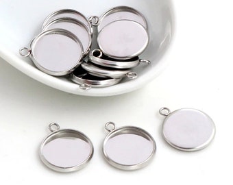 Stainless Steel Pendant Blanks | Choice of Sizes | 20pcs