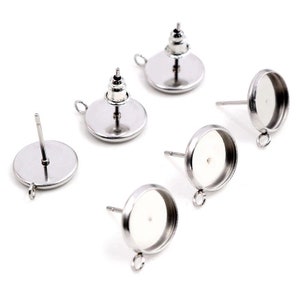 Stainless Steel Earring Stud Blanks | 4 Sizes | Pack of 20pcs