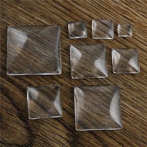 Cabochons carrés en verre transparent | Choix de la taille