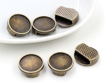 Réglages des curseurs plaqués bronze pour cuir 10 mm | Taille de réglage de 12 mm | Paquet de 20