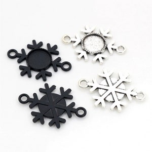 12mm Snowflake Connector Bases | Choice of Plated Finishes | Pack of 20