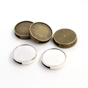 Plated Slider Settings For 10mm Leather | 20mm Setting Size | Choice of Finish | Pack of 5