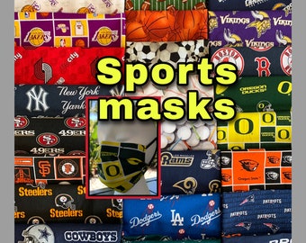 Reusable face mask! Filter pocket and removable nose wire. Sports masks, golf, soccer, adult and kid sizes, soft ear bands