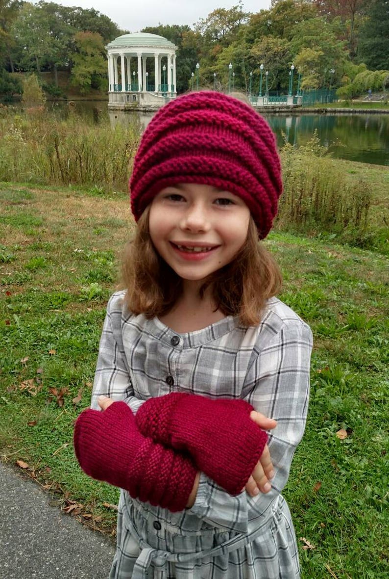 Wide Knit Set Ear Warmer Headband And Fingerless Gloves Ribbed Knit Fingerless Gloves Soft Winter Headband with Matching Gloves Mittens