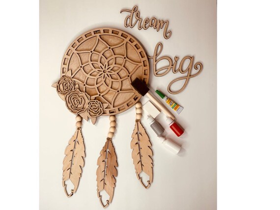 DIY Wood Paint Kit, Dream Catcher Kit, Arts and Crafts Paint Kit 