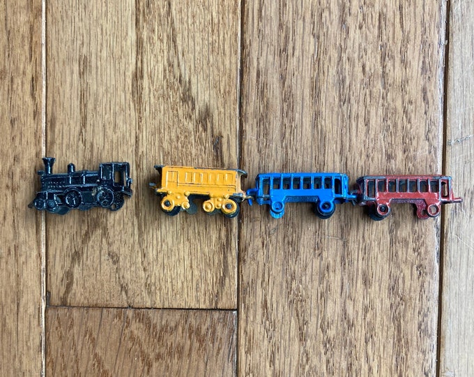 Vintage Miniature Train Cars Die Cast Steam Train Metal