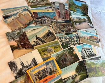 Vintage Postcards Lot Of 72 All United States Junk Journal Craft Supplies Large Lot Of Vintage Postcards Scrapbooking