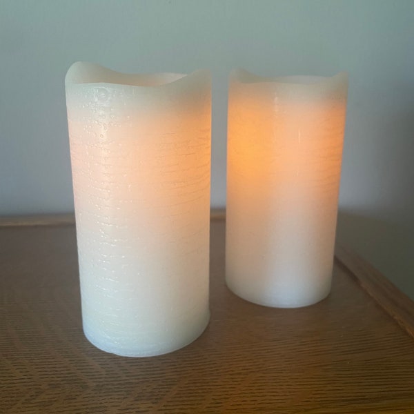 Battery Operated Flickering Flame Flameless Candles With Timer 6” Tall Pillar Candles Flickering Flame Wedding Party Indoor/Outdoor Candles