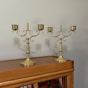 Baldwin Brass Candelabra 2 Arm Ornate Baldwin Candle Holder Vintage Brass Ornate Decor Vintage Wedding Decor Minimalist Hollywood Regency