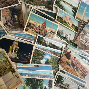 Vintage Postcards Lot Of 150 All United States Junk Journal Craft Supplies Large Lot Of Vintage Postcards