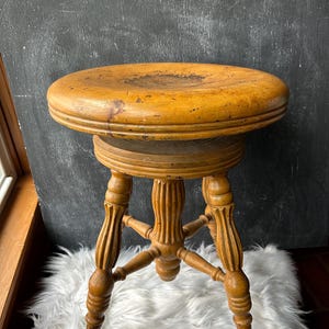 Antique Piano Stool Piano Chair Ball And Claw Feet Victorian Glass Ball Claw Foot Vintage Piano Stool