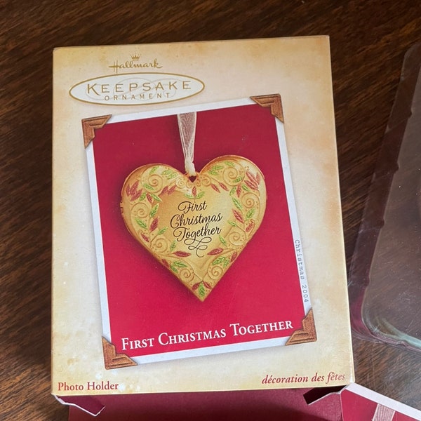 Hallmark Keepsake Ornament First Christmas Together 2004 Heart Locket Metal