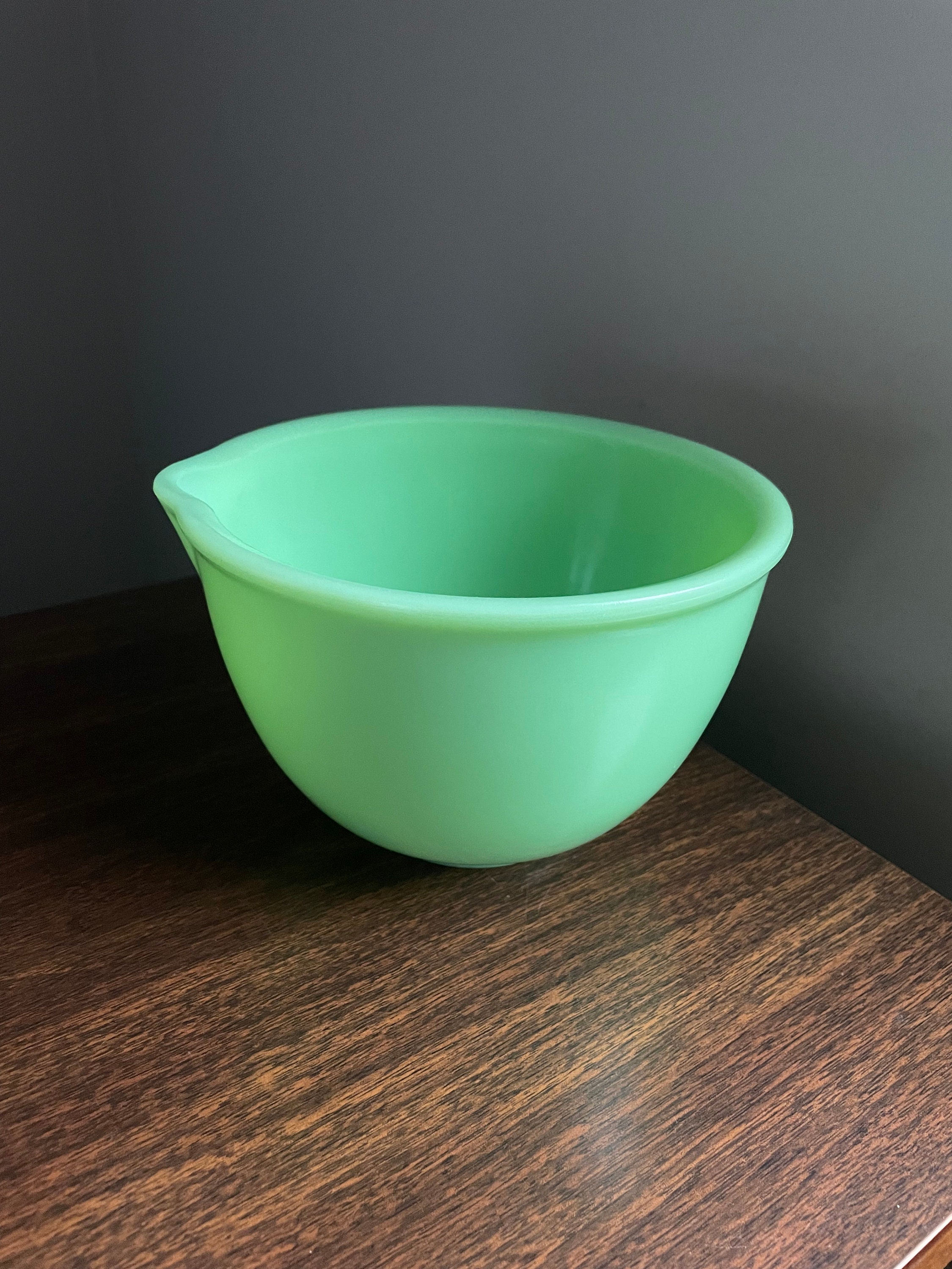 Vintage Fire King Jadeite Mixing Bowl 6 3/8 Diameter Retro Kitchen
