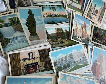 Vintage Postcards Lot Of 150 All United States Junk Journal Craft Supplies Large Lot Of Vintage Postcards Scrapbooking