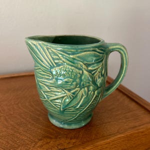 McCoy Pottery Pitcher Birds And Berries Green Vintage Pitcher Vintage Bird Green Pitcher