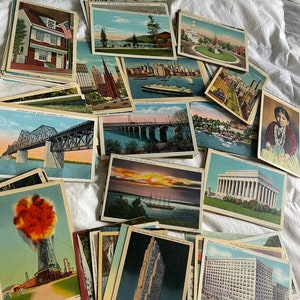 Vintage Postcards Lot Of 150 All United States Junk Journal Craft Supplies Large Lot Of Vintage Postcards Scrapbooking