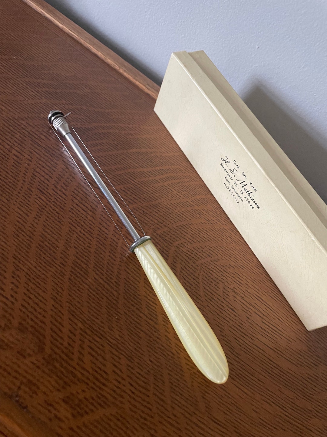 Danish Cheese Slicer Double Wire Stainless Steel Cutter H. S. Mathiesen