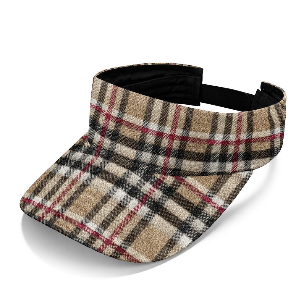 Outdoor Visor Tartan Plaid Sun Hat Open Top Unisex Men Women Sport Sunvisor