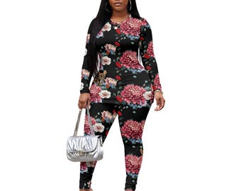 Mona Lisa Vito Women's Leggings Sport Set Bodysuit Costume Black Floral Top Cosplay Gym Outfit 2pc 1pc Women's Pants Jumpsuit