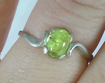 Ancient Egyptian Sun God Ra Gemstone Lime Green Peridot Ring 18th Century Gem Antique Gemstone August Birthstone Ring Evil Eye Amulet #59995