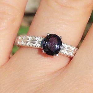 Purple Velvet Spinel Ring, Medieval Europe Crown Jewel Gem, 19th Century Gem, Antique Spinel Gemstone, Black Prince Ruby, Gorgeous Spinel Jewelry, Perfect August Birthday Gift, Timeless Treasure Jewelry Gift, Sterling Silver Ring Size 7.5