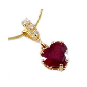 Gorgeous Ruby Heart Pendant Ruby Gemstone 14kt Gold Pendant Antique Gemstone True Love Red Ruby Necklace Roman Judicial Amulet #65294
