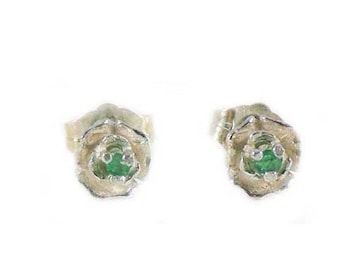 Emerald Earrings Ancient Egyptian Fertility Gemstone Queen Cleopatra’s Favorite Gem 19th Century Antique Siberian Emerald Gemstones #13711