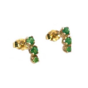 Genuine Siberia Alexandrite Earrings, 14kt Gold, Color-Change Gems Natural Gemstones 19th Century Antique Gemstones, Alexandrite Studs 65215