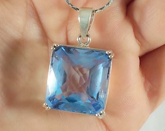 Pastel Blue Topaz Pendant Medieval World Travel Talisman Kindness of the Gods Handcrafted Gemstone Gorgeous Topaz Gemstone Silver 60310