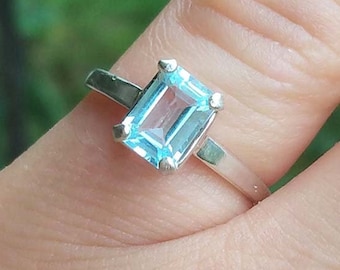 Sky Blue Topaz Ring Ancient Egyptian Sun God Ra Gem, 19th Century Gem Antique Gemstone Greek God Zeus Sterling Silver Topaz Jewelry #29107