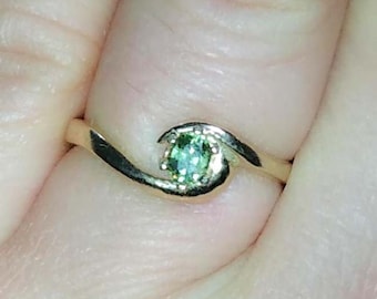 RARE Demantoid Garnet Ring Christian Crusader Gem Warrior Talisman, 19th Century Antique Gemstone, Siberian Gemstone, 14kt Gold Ring 52482