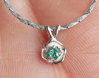 Genuine Alexandrite Pendant Natural Gemstone Siberian Alexandrite Antique 19th Century Gem Color Change Gem Alexandrite Rose Necklace #65031